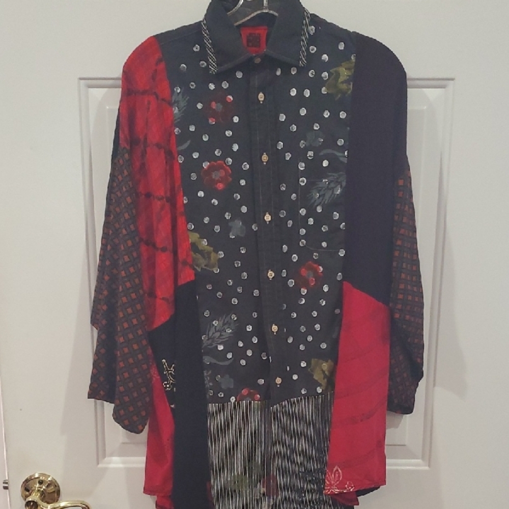 JG MAD Lab Multicolor Patchwork Tunic Vintage - image 1